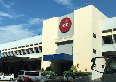 lighted building facade sign