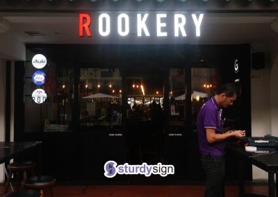 Rookery shophouse restaurant 3d lighted signage
