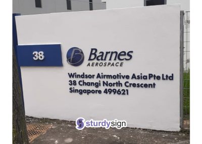 Barnes Aerospace Boundary Wall Acrylic Sign