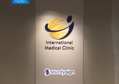 3D acrylic signage international medical clinic