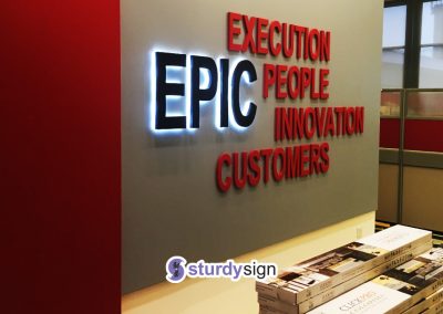 EPIC 3d box-up signage lighted