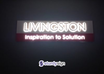 livingston front and back lit 3d box-up signage