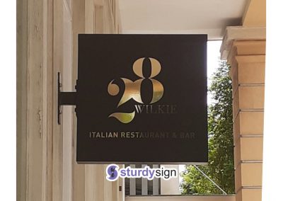 28 Wilkie Restaurant Suspended Sign