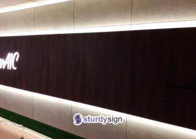 Office main entrance lightbox signage