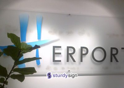 acrylic sign frosted