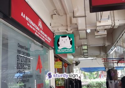 Hey copycat hanging sign