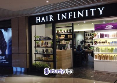 Hair infinity cut-through hollow lightbox