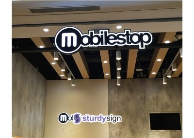 Outlined lightbox signage